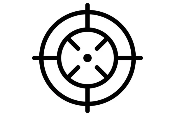 Icône Concentrez Vous Sur Noir Symbole Sniper Visez Cercle Style — Image vectorielle