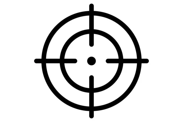 Icône Concentrez Vous Sur Noir Symbole Sniper Visez Cercle Style — Image vectorielle