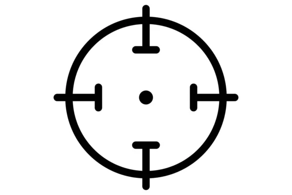 Zielsymbole Schusswaffenfokus Schwarz Scharfschützensymbol Zielkreis Umrissstil — Stockvektor