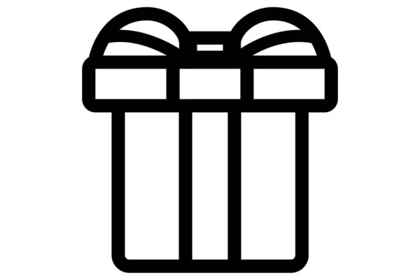 Umriss Geschenkbox Geschenkkarton Mit Schleife Vorhanden Geschenk — Stockvektor