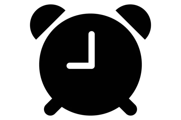 Relógio Alarme Preto Veja Símbolo Ícone Cronômetro — Vetor de Stock
