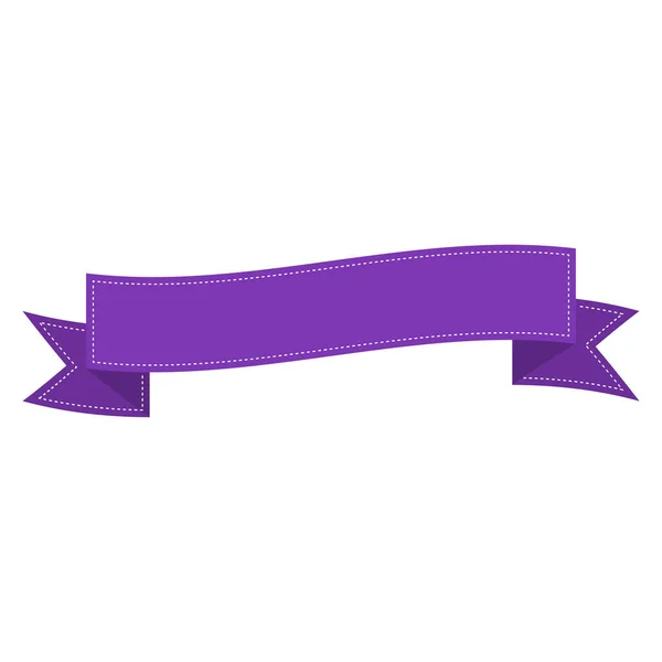 Bannière Ruban Violet Ruban Pointillé Plat Étiquette Pointillée Ruban Promotion — Image vectorielle