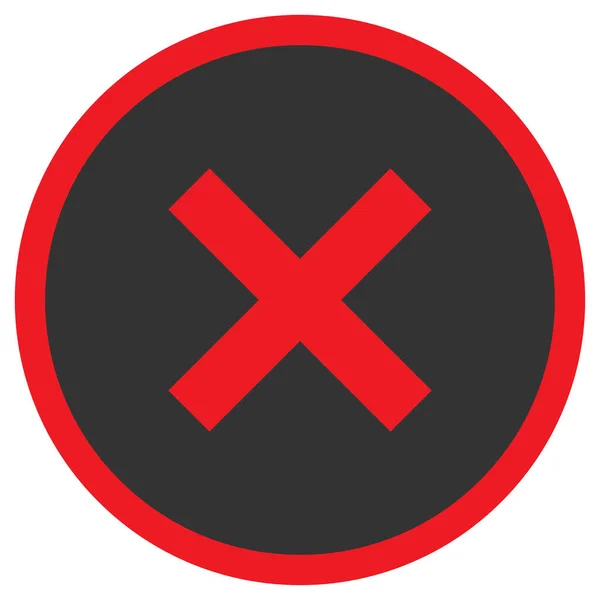 Icono Error Círculo Símbolo Error Rojo Negro Rechazar Signo Cruz — Vector de stock