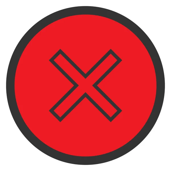 Foutpictogram Cirkel Rood Zwart Foutsymbool Verwerp Het Bord Kruisteken Cirkel — Stockvector