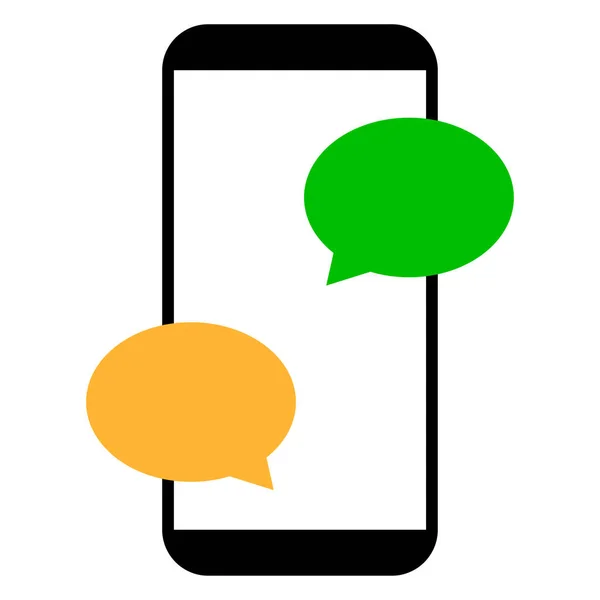 Chat Symbool Met Smartphone Bericht Venster Smartphone — Stockvector