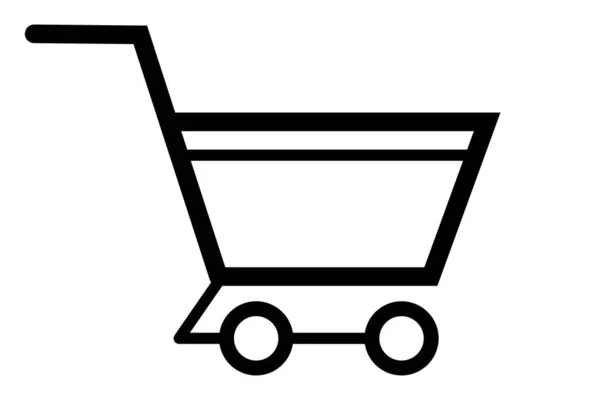 Icono Carrito Compras Esquema Del Símbolo Del Carro Trolley Vector — Vector de stock