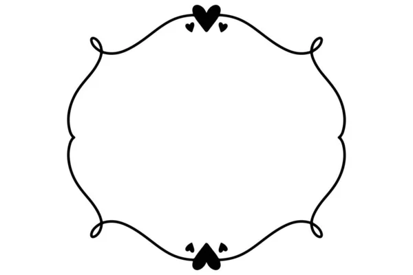 ロマンチックなフレーム ハートの手描きフレーム 透明な正方形の形 — ストックベクタ