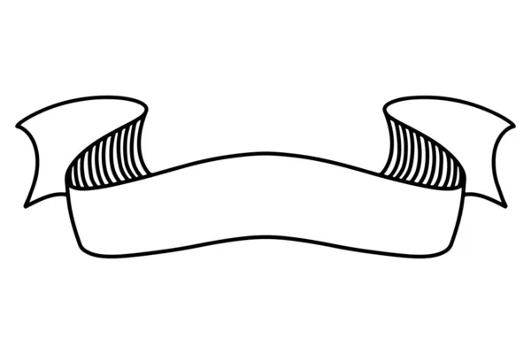 Cinta Dibujada Mano Cinta Bosquejo Etiqueta Remolino Garabato — Archivo Imágenes Vectoriales