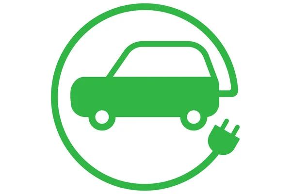 Eko Nabíjecí Ikona Symbol Elektrárny Zelená Značka Eco — Stockový vektor