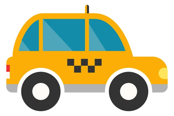 Taxi Flat Cartoon Cab Illustration Citi Taxi Yellow — Stock Vector