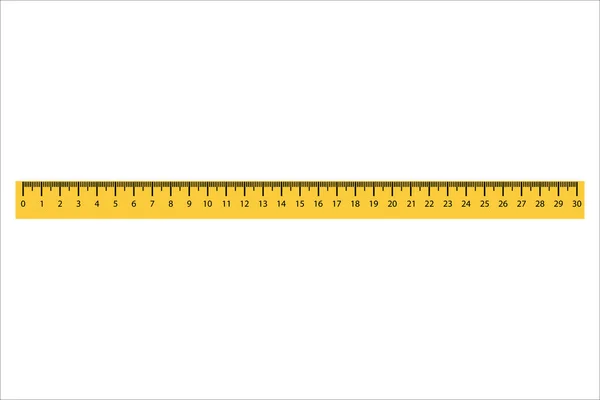支配者のアイコン 黄色の支配者 30センチメートル — ストックベクタ
