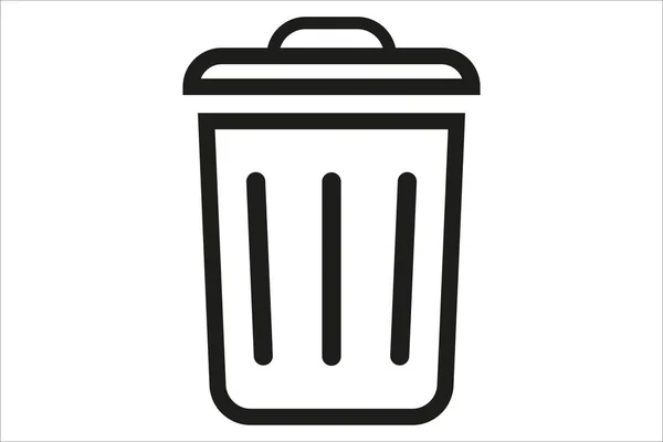 Mülleimer Umriss Papierkorb Symbol Müllcontainersymbol Vektor — Stockvektor
