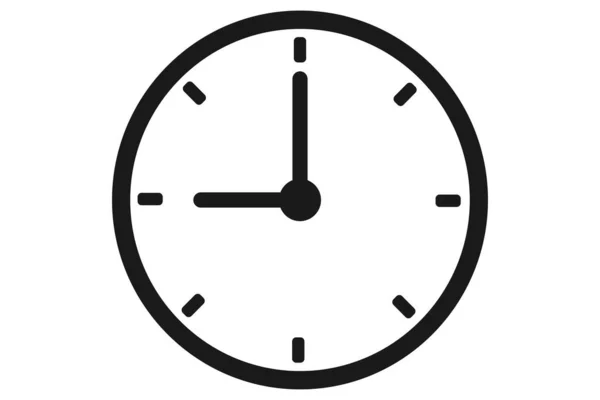 Icono Del Reloj Símbolo Reloj Transparente Temporizador Negro Señal Alarma — Archivo Imágenes Vectoriales