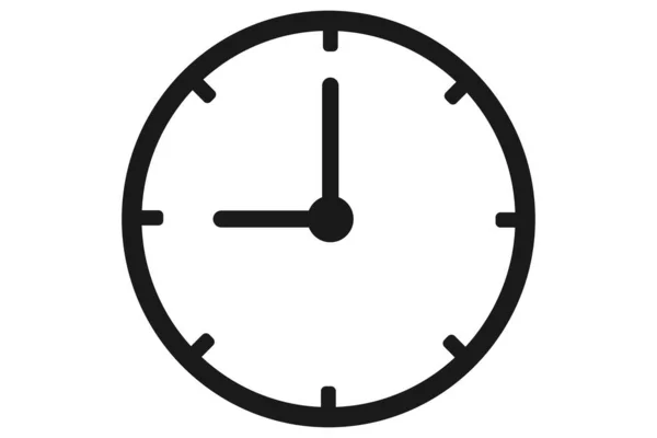 Klok Icoon Transparant Horloge Symbool Timer Het Zwart Alarm Teken — Stockvector