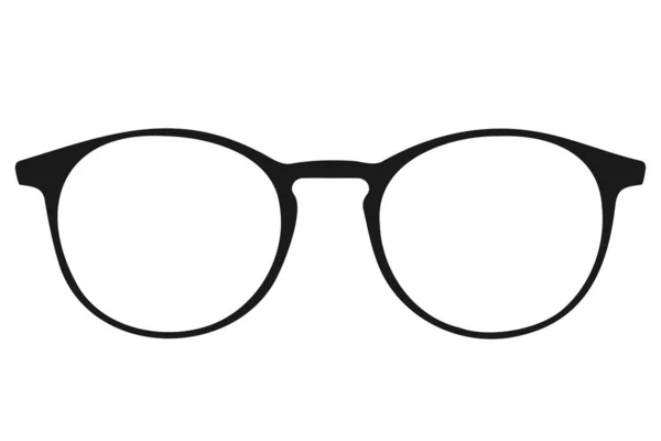 Napszemüveg Ikon Fekete Szemüveg Átlátszó Szemüveg Sziluett — Stock Vector