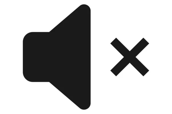 Icône Muette Pas Bruit Pas Musique Symbole Muet — Image vectorielle