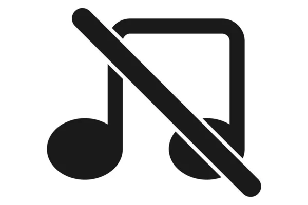 Stummes Symbol Keine Musik Ikone Überfahrenes Musikschild Schweigepiktogramm — Stockvektor