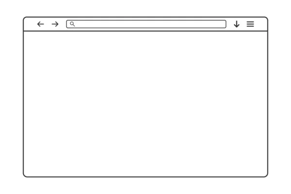 Umriss Browser Frame Webbrowser Fenster Transparente Webseite — Stockvektor