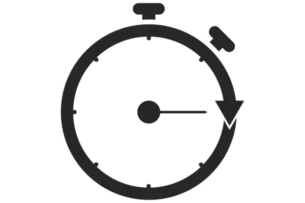 Ikona Stopek Časovač Stopky Černém Chronometr Osnovy — Stockový vektor