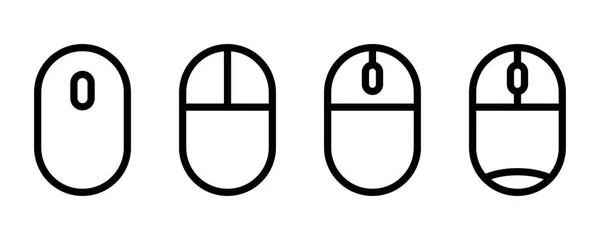 Computermaus Umrisse Von Computermaussymbolen Gesetzt Cursor Symbol Transparente Symbole — Stockvektor