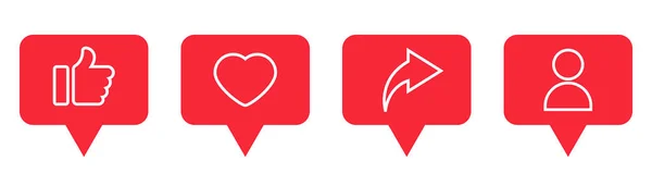 Como Compartir Símbolo Usuario Pulgar Hacia Arriba Como Corazón Comentar — Vector de stock