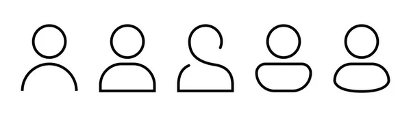 Benutzer Avatarzeilen Symbol Benutzerprofil Symbol Gesetzt Avatarsymbol Umriss Benutzerpiktogramm Einer — Stockvektor