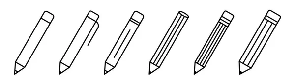 Potlood Icoon Set Schets Potlood Icoon Bewerk Symbool Vector Pen — Stockvector