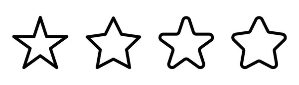Icono Estrella Línea Símbolo Estrella Contorno Conjunto Forma Estrella Negra — Archivo Imágenes Vectoriales