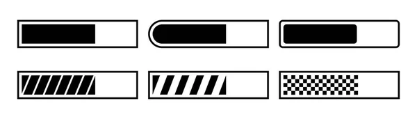 Fortschrittsbalken Symbol Gesetzt Fortschrittsbalkenindikator Statussymbol Laden Symbolbild Herunterladen Zeichen Vektor — Stockvektor