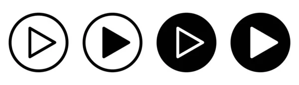 Play Taste Medientastensammlung Spielen Sie Symbol Linie Und Glyphe Audio — Stockvektor