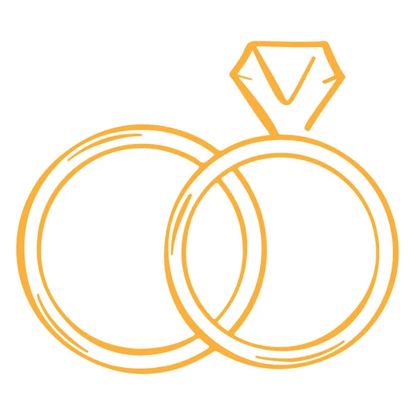 Anéis Casamento Anel Rabisco Decoração Casamento Estilo Esboço Ilustrações De Bancos De Imagens Sem Royalties