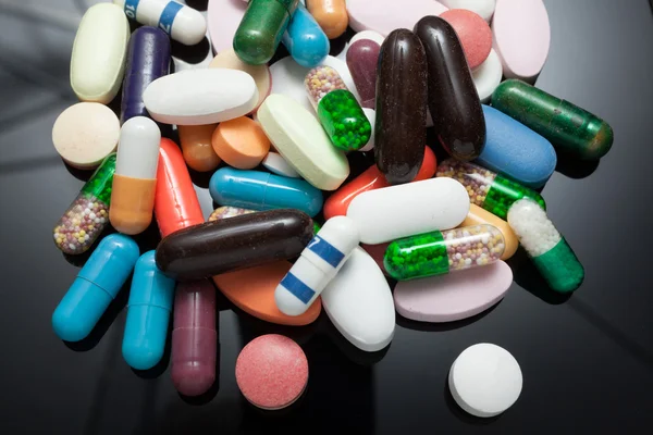 Tabletták, fekete — Stock Fotó