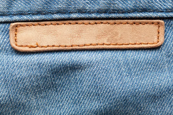 Boş deri jeans etiket — Stok fotoğraf