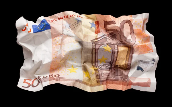 Wrinkled euro money — Stock Photo, Image