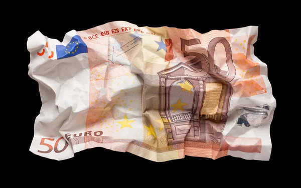 Wrinkled euro money — Stock Photo, Image