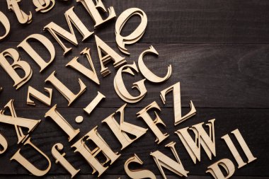 rastgele ahşap Tipo alfabesi