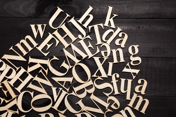 Alfabeto aleatorio de tipografía de madera — Foto de Stock