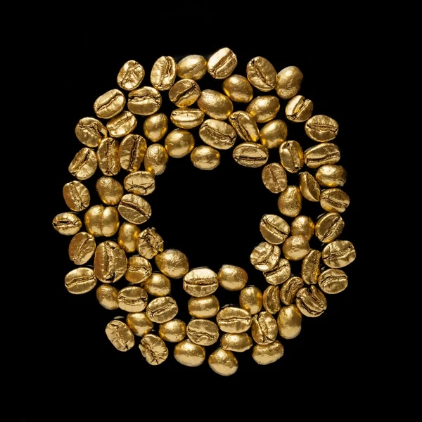 Caffè d'oro - chicchi di caffè — Foto Stock