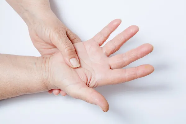 Woman hands over a white background — Stock Photo, Image