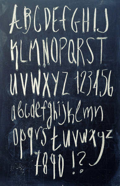 Alphabet on blackboard