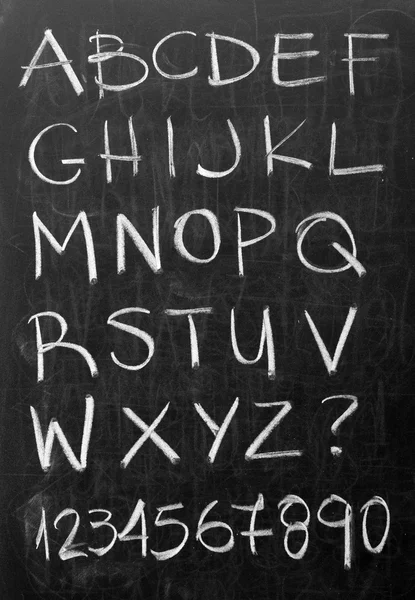 Alphabet on blackboard — Stock Photo, Image