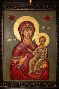 Çocuk tutan Meryem İsa'nın Doğu Ortodoks simgesi