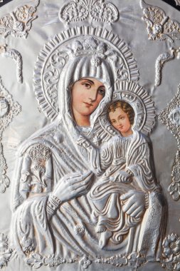 Çocuk tutan Meryem İsa'nın Doğu Ortodoks simgesi