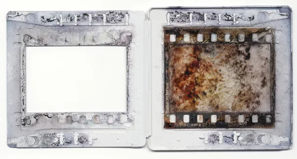 Moldura de montagem de filme deslizante de plástico antigo — Fotografia de Stock