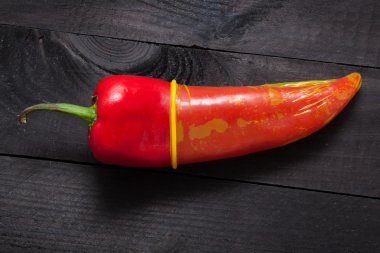 Red pepper on black clipart