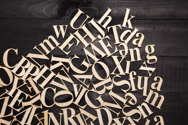 Random Wooden Letterpress Alphabet — Stock Photo, Image