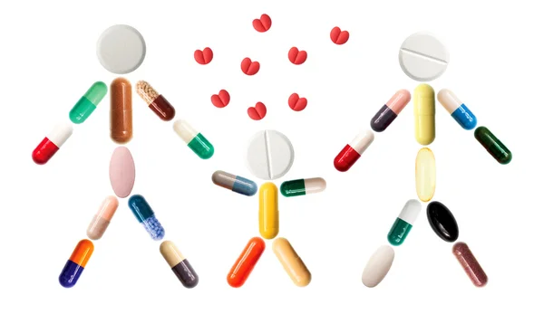 Family with pills — Stock Photo, Image