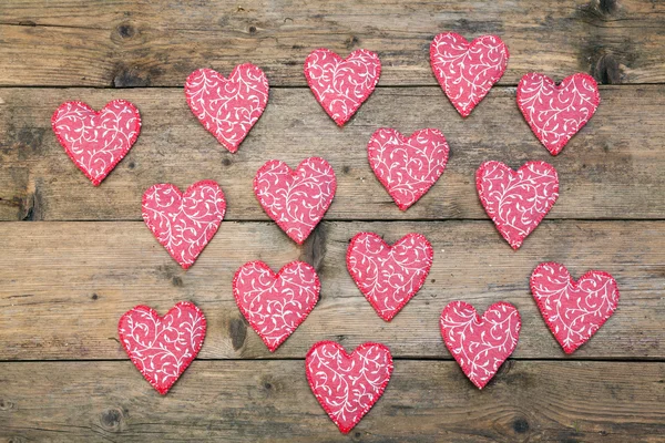 Red Fabric hearts — Stock Photo, Image