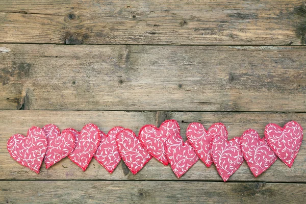 Red Fabric hearts — Stock Photo, Image