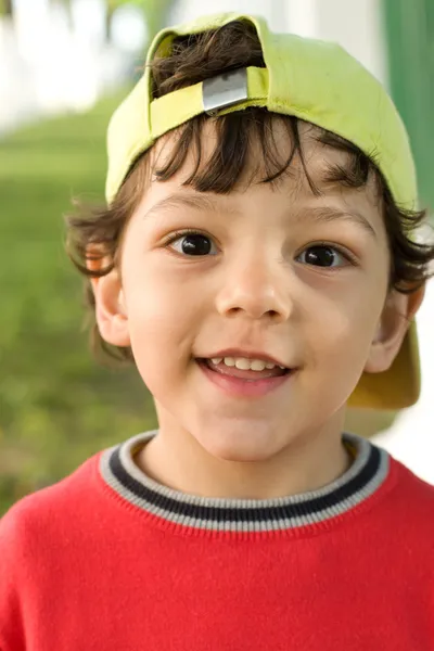 The little funny boy closeup portrait in good mood Royalty Free Stock Images